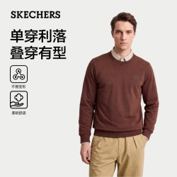 斯凯奇 男女同款秋季圆领套上衣