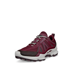 ecco 80346361423 Biom C-Trail W 女式真皮运动鞋,GORE-TEX 防水, 摩卡咖啡 / 深红宝石 / 深红宝石