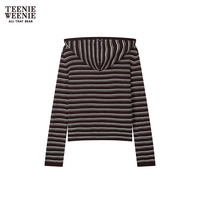 TEENIE WEENIE 小熊毛连帽毛衣背心两件套 棕色 S