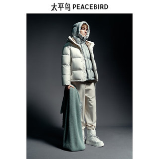 太平鸟 B1ACE4446 连帽羽绒服 白色 M