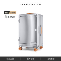 引导线行李箱24寸大容量旅行箱万向轮结实耐用男20寸密码箱可登机拉杆箱 星云银 20英寸