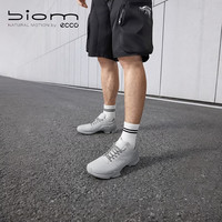 ecco BIOM C 牛皮革商务运动鞋长久舒适徒步鞋 健步800464 灰色39