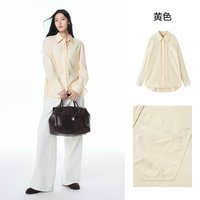 太平鸟 秋季新款天丝棉混纺飘带长袖衬衫A3CAF3273