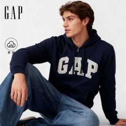 Gap 男女装秋季款LOGO拉链抓绒宽松卫衣休闲外套美版851516