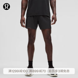 lululemon 丨Surge 男士运动短裤 6" *内衬款 LM7A99S 黑色 S