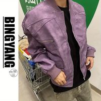 秉扬 美式复古麂皮夹克