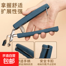 京喜 多功能防烫夹套装家用防滑取碗提盘器隔热防护手套厨房小工具 取碗夹带胶头（尊贵蓝）