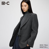 优衣库 双面呢西装女装合作款487829 08 深灰色 M