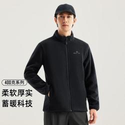 拓路者 摇粒绒外套男款春秋季抓绒衣双面绒加厚立领内胆