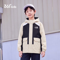 361° 商场同款儿童外套秋季男中大童防风梭织薄外套K52432603 黑160