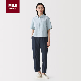 無印良品 MUJI 【弹力锥形】泡泡纱轻便女士长裤