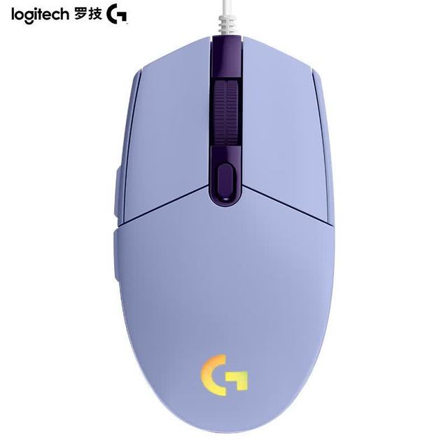 罗技 G102 二代 有线鼠标 8000DPI RGB 紫色