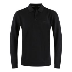 HUGO BOSS 商务条纹字母Logo徽标套头纯棉长袖Polo衫男款