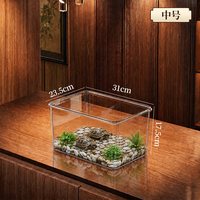 稻草熊 乌龟饲养缸专用缸家用2026新款水陆两栖爬台生态造景小型桌面鱼缸