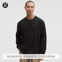 lululemon 丨Heavyweight男士棉混纺针织长袖T恤 速干 LM3FBTS 黑色 XS