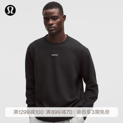 lululemon 丨Steady State男士圆领卫衣 *文字徽标*拉绒 LM3GMZS 黑色 S