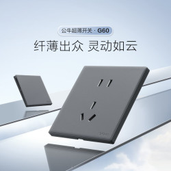 公牛 开关插座 五孔插座超薄插座面板G60Z223A*10只幻影灰