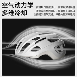 偶森 骑行头盔 破风气动 带尾灯 黑色 M码