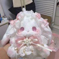 洛丽塔高颜值新款兔子包包全套小花碎布可爱女生斜挎包珍珠毛绒