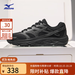 美津浓 NEX 春夏网面透气跑鞋26新款舒适耐磨复古慢跑鞋 02/极夜黑 44.5 (290mm)