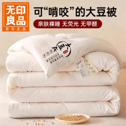 无印良品 A类大豆纤维春秋冬被子 原棉米白 150*200cm约4斤