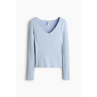 移动端：H&M HM女装毛针织衫2026秋季新款时尚绞花针织套衫极简v领毛衣1340618