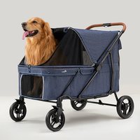 宠物推车轻便可折叠一键折叠大容量中大型犬狗狗猫咪宠物外出推车