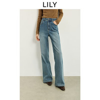 LILY 复古宽松弹力直筒牛仔裤 牛仔蓝 XL/175/76A