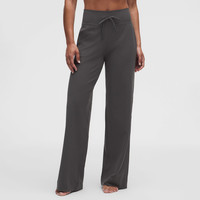lululemon Groove 女士运动混合罗纹高腰阔腿裤 石墨灰 XXS