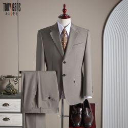Tony Jeans 汤尼俊士 男士休闲西服三件套 韩版修身结婚新郎西装套装