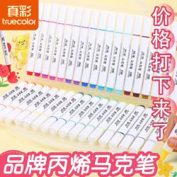 真彩 不透纸可叠色丙烯马克笔硬头三角杆  真彩0919-24色三角杆丙烯马克笔
