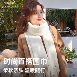 法莱阿玛尼 女士百搭纯色氛围感围巾冬季保暖披肩礼盒送女朋友礼物