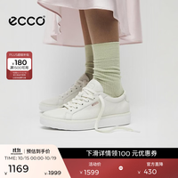 ecco 219203 厚底板鞋 白色 35码 女士休闲鞋