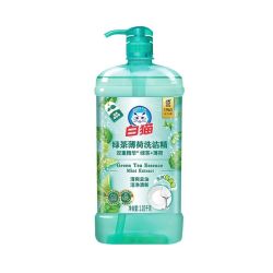 白猫 洗洁精食品用a类去油除菌绿茶薄荷洗碗果蔬学生1.02kg