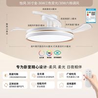 雷士 照明客厅餐厅家用风扇吊灯简约现代电扇灯具隐形风扇灯吊扇灯