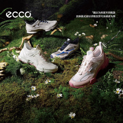 ecco BIOM C踪迹803384 弓足支撑 砂砾灰/岩石灰/宝蓝色 39码 男士休闲鞋