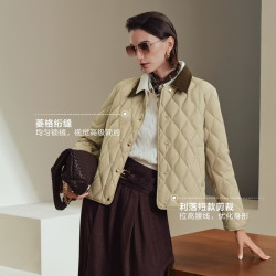 波司登 90鹅绒羽绒服女撞色翻领复古风抗皱品质面料外套B260134182