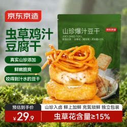 京东京造 山珍爆汁豆干虫草花500g约22包鸡汁休闲解馋豆腐干零食独立包装