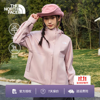 北面 冲锋衣单层女26新款夹克外套户外防风夹克连帽外套8KDA 0SO/晶玫粉 XL/170