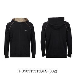 HUGO BOSS 雨果-博斯字母印花连帽轻薄款长袖拉链衫男士2026新款XY