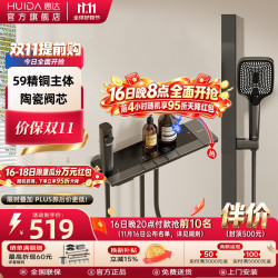 惠达 DW699 精铜花洒套装 枪灰色 冷热款