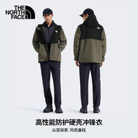 北面 冲锋衣男防风防泼户外硬壳外套 8JSQ BQW 乌木绿/宇宙黑 M 170