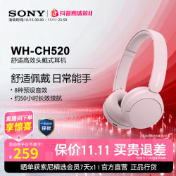 索尼 出游好物 WH-CH520 舒适高效头戴式无线耳机 学生党首选