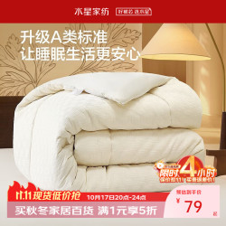 水星家纺 A类抗菌透气艾草冬被 150cm*210cm 净重约4.5斤