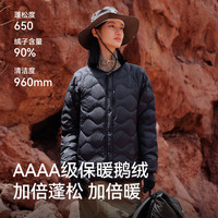 伯希和 山系户外轻便羽绒服冬季男女鹅绒防寒保暖外套内胆12340836黑色XL