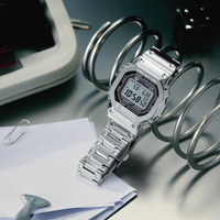 CASIO卡西欧 GMW-B5000 金属表壳 银色 光动能电波手表