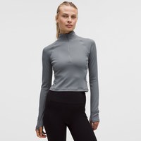 lululemon It's Rulu 女士运动罗纹短款半拉链衫 芯吸丨lululemon丨LW3IO5S