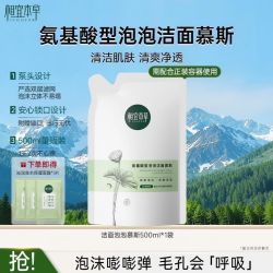 相宜本草 氨基酸洁面慕斯500ml 补充装