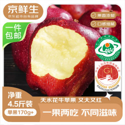 京鲜生 甘肃天水花牛苹果 2kg 单枚190g起 源头直发