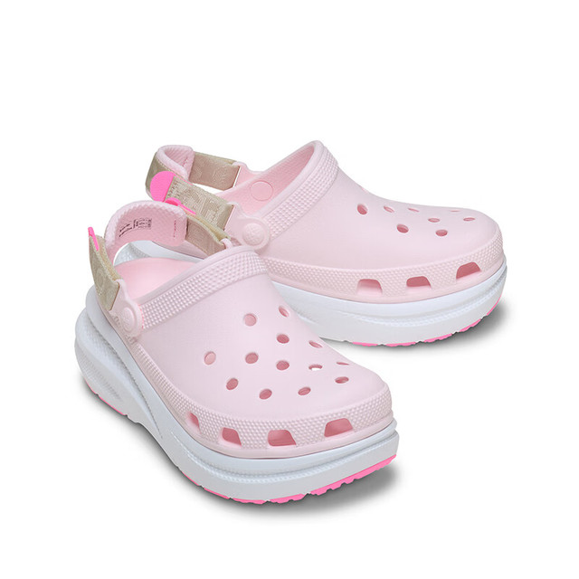 crocs 泡芙拼色洞洞鞋 214096